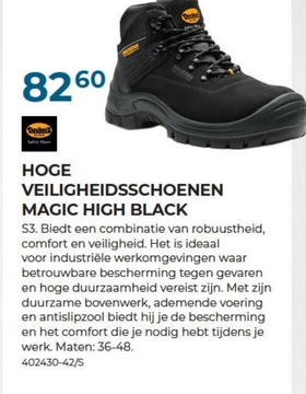 Aanbieding: HOGE VEILIGHEIDSSCHOENEN MAGIC HIGH BLACK