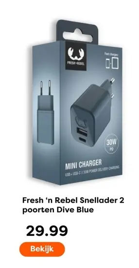 Aanbieding: Snellader 2 poorten Dive Blue