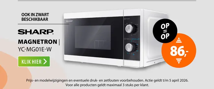 Aanbieding: Sharp YC-MG01E-W Wit