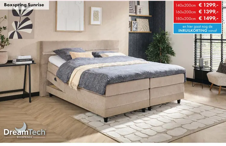 Aanbieding: Sunrise boxspring taupe