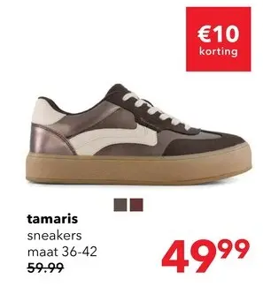 Aanbieding: Tamaris dames sneakers bruin