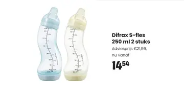 Aanbieding: Difrax S-Fles 250 ml 2 Stuks