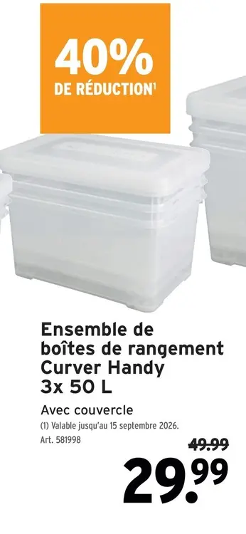 Offre: Ensemble de boîtes de rangement