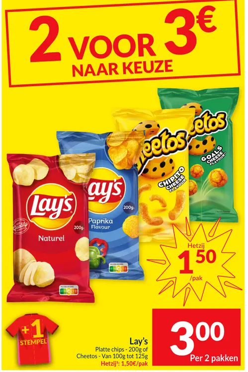 Promotie: Lay's Platte chips of Cheetos