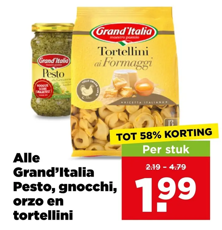 Aanbieding: Pesto, gnocchi, orzo en tortellini