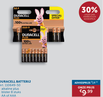 Aanbieding: DURACELL BATTERIJ