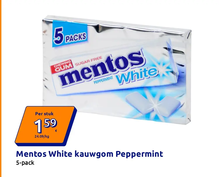 Promotie: Mentos White kauwgom Peppermint