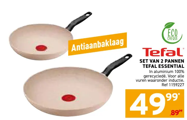 Aanbieding: Set van 2 pannen Tefal essential