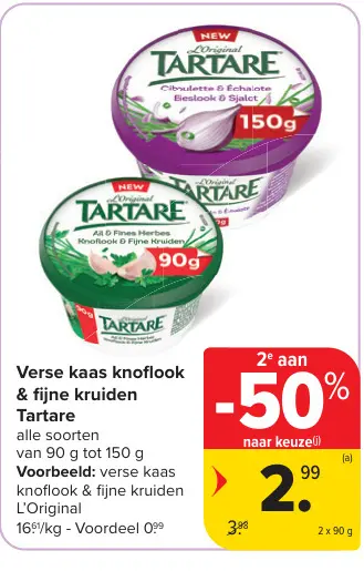 Promotie: Verse kaas knoflook & fijne kruiden