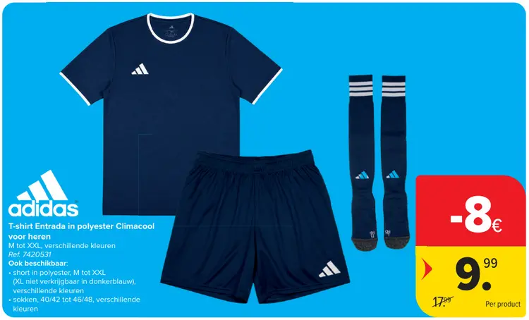 Promotie: T-shirt Entrada in polyester Climacool voor heren