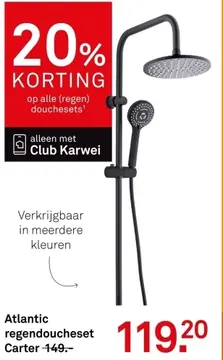 Aanbieding: Atlantic regendoucheset Carter