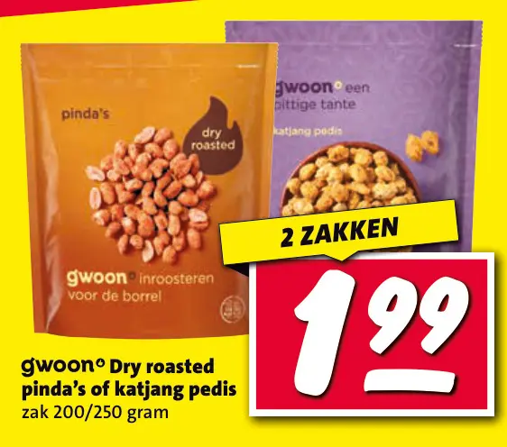 Aanbieding: Dry roasted pinda's of katjang pedis