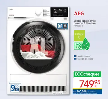 Offre: Sèche-linge avec pompe à chaleur