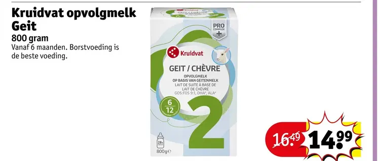 Aanbieding: Kruidvat opvolgmelk Geit