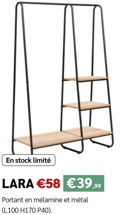 Offre: Lara Portant en mélamine et métal