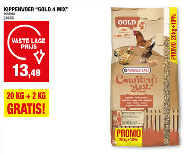 Aanbieding: Country's Best Gold 4 mix legkippen 20kg + 2kg gratis