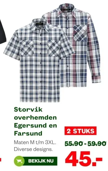 Aanbieding: Storvik overhemden Egersund en Farsund