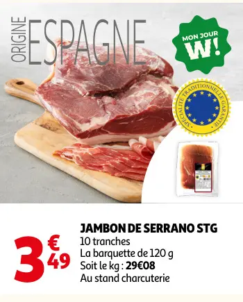 Offre: Jambon de serrano stg