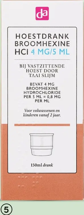 Aanbieding: Hoestdrank broomhexine 4 mg/5 ml 150 ml