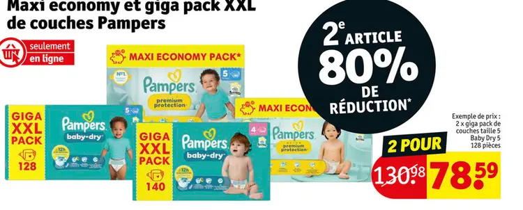 Offre: Maxi economy et giga pack XXL de couches