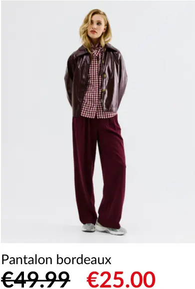 Offre: jbc Pantalon bordeaux