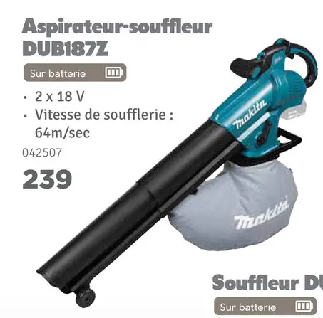 Offre: Aspirateur-souffleur DUB187Z