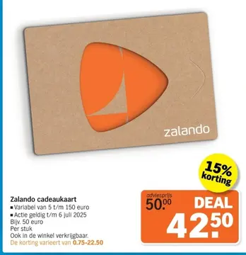 Aanbieding: Zalando cadeaukaart