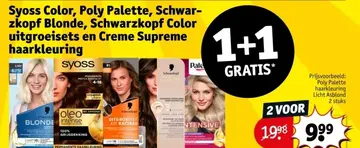 Aanbieding: Syoss Color, Poly Palette, Schwarzkopf Blonde, Schwarzkopf Color uitgroeisets en Creme Supreme haarkleuring