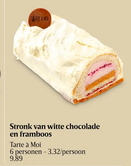 Promotie: Stronk van witte chocolade en framboos