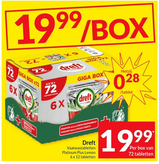 Promotie: Vaatwastabletten Platinum Plus Lemon