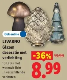 Aanbieding: Glazen decoratie met verlichting
