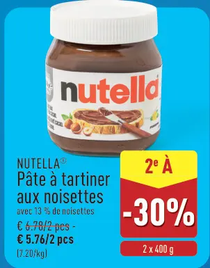 Offre: Pâte à tartiner aux noisettes