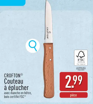 Offre: Couteau à éplucher