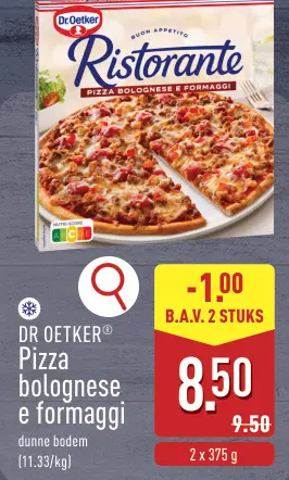 Promotie: Pizza bolognese e formaggi