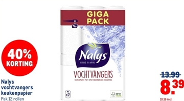 Aanbieding: Nalys vochtvangers keukenpapier