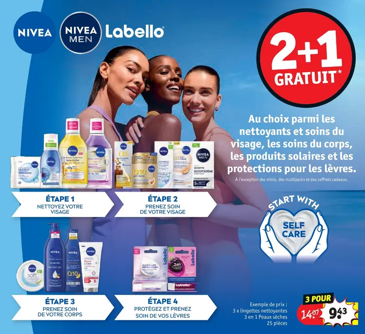 Offre: Les nettoyants et soins du visage, les soins du corps, les produits solaires et les protections pour les lèvres
