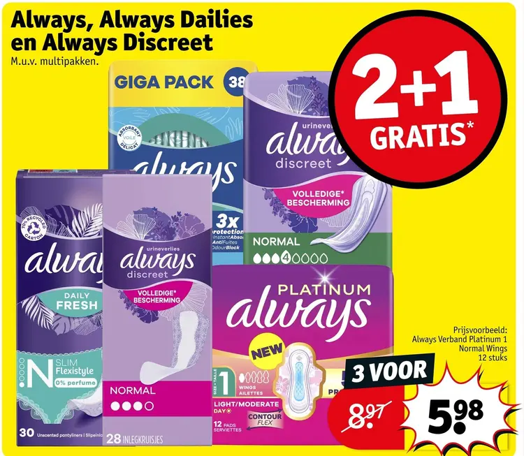 Aanbieding: Always, Always Dailies en Always Discreet