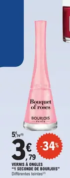Offre: VERNIS À ONGLES "1 SECONDE DE BOURJOIS"
