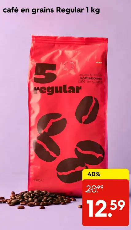 Offre: Cafe en grains regular 1kg