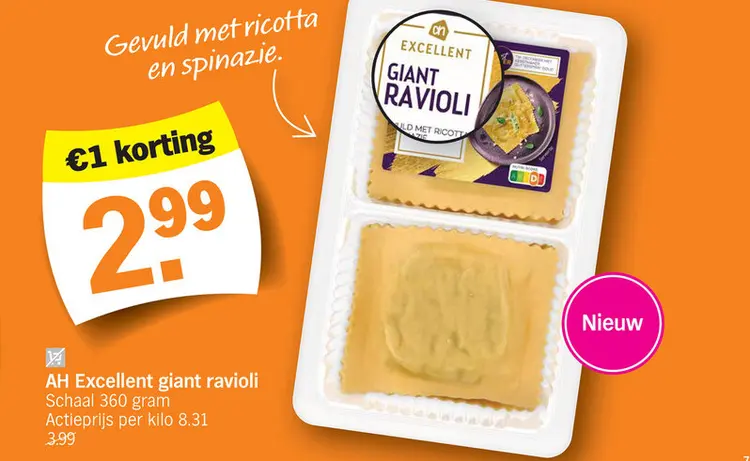 Promotie: Giant ravioli