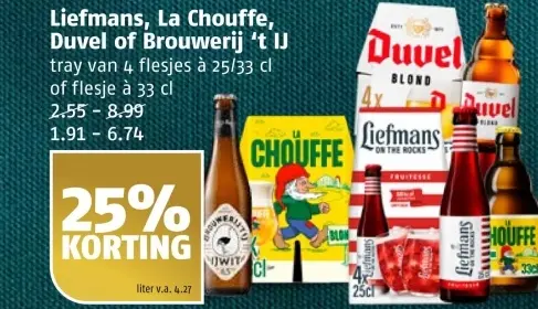 Aanbieding: Liefmans, La Chouffe, Duvel of Brouwerij 't I