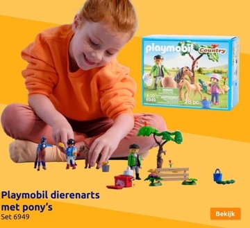 Aanbieding: Playmobil dierenarts met pony's