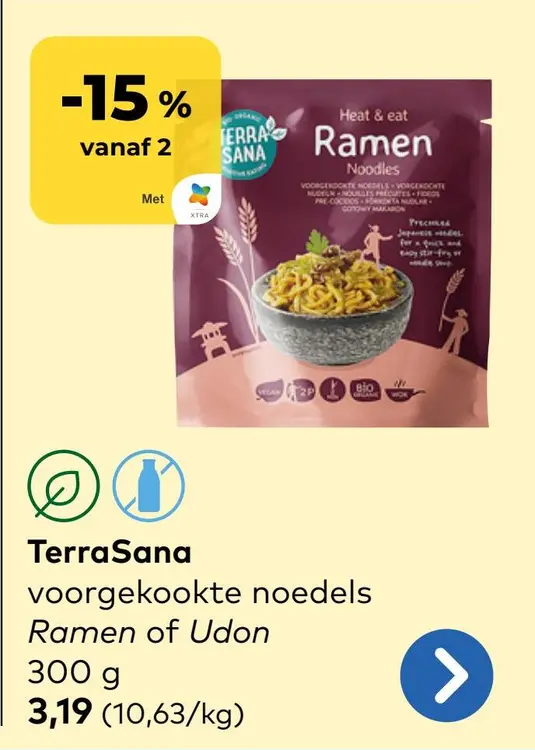 Promotie: Voorgekookte noedels Ramen of Udon