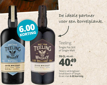 Aanbieding: Teeling Whiskey Single Malt of Single Pot Still