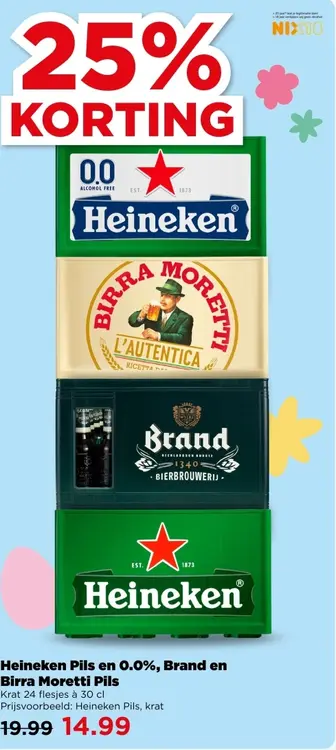 Aanbieding: Heineken Pils en 0.0%, Brand en Birra Moretti