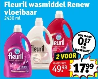 Aanbieding: Fleuril wasmiddel Renew vloeibaar