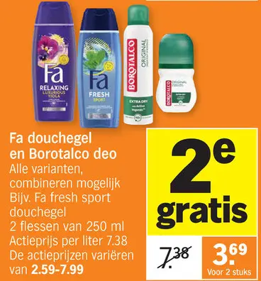 Promotie: Fa douchegel en Borotalco deo