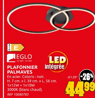 Offre: Plafonnier palmaves