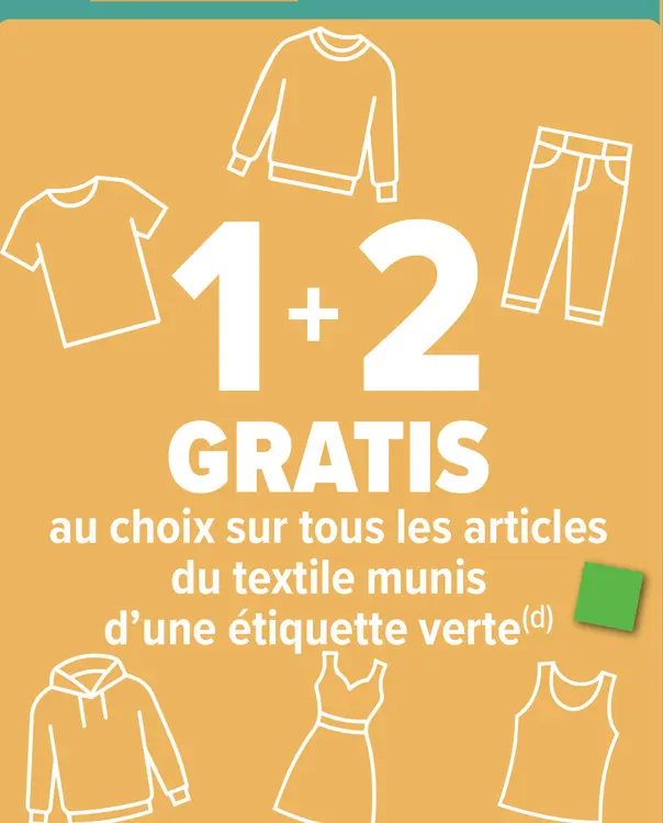 Offre: Articles du textile munis d'une étiquette verte
