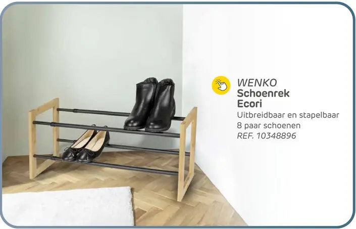 Promotie: Wenko ecori schoenenrek, duurzame bamboe